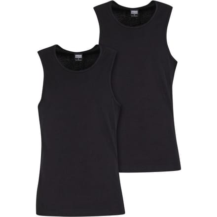 Urban Classics Geribde hemden (Set van 2) Heren Tanktop - zwart - L