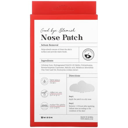 Mizon, Goodbye Blemish Nose Patch, 10 pieces