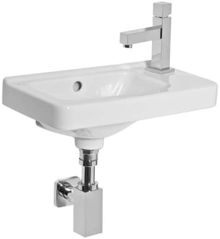 Jika Cubito - Fontein 45x25 cm, met overloop, met kraangat rechts, wit H8114240001061