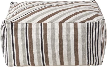 Homescapes Designer Kruk Poef Kubus Selam grijs wit - L