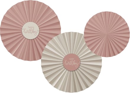 Deco Fan Set - Crème Rose - 3 stuks