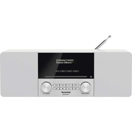 TechniSat DIGITRADIO 3 Radio DAB+, VHF (FM) CD, USB, Bluetooth Incl. afstandsbediening, Wekfunctie, Acculaadfunctie Wit