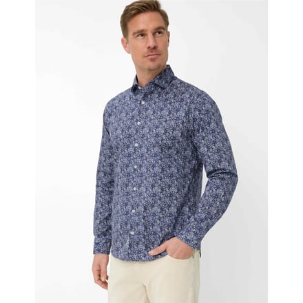 Brax Heren Overhemd  Style HAROLD marine, donkerblauw, maat L