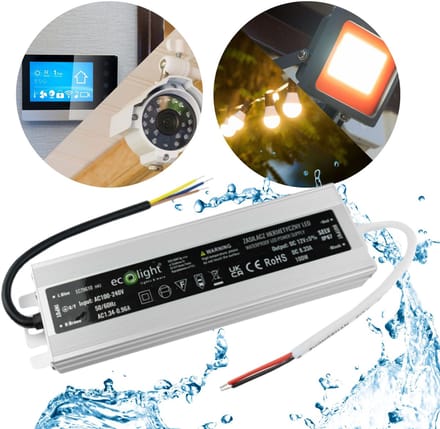 Hermetische LED voeding 100W 12V 8.33A, waterdicht 200x55x22 mm