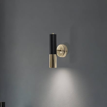 Domiluce Wandlamp Orino, zwart/goud, metaal, GU10