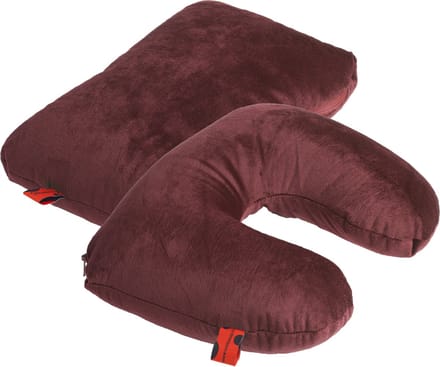 Cuddlebug - Reiskussen - 2in1 - Nekkussen - Normaal kussen - 32 cm x 32 cm - Bordeaux Rood - R pet