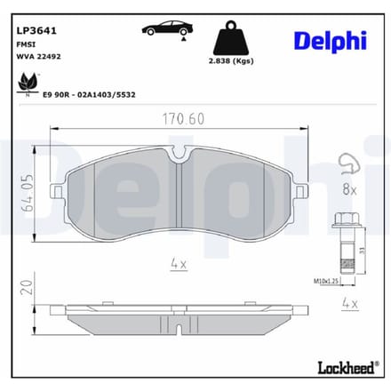 Remblokset DELPHI LP3641, achter