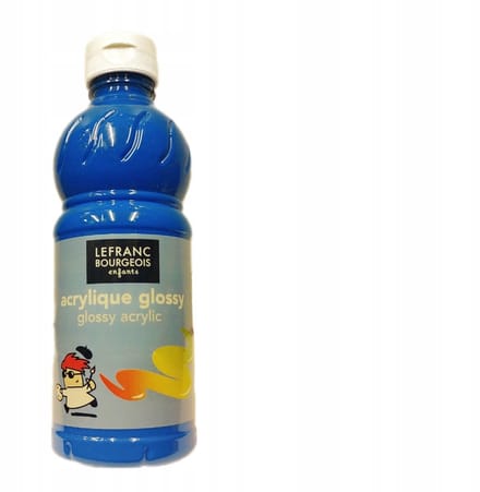 Lefranc Acrylverf Glanzend 500ml - Cyaan (Primair Blauw) 063