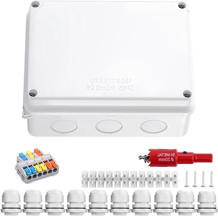 Verdeeldoos Buiten - Aansluitkast Waterdicht - Elektrische Installaties - IP65 Waterdicht - 150x110x70 mm - Wit