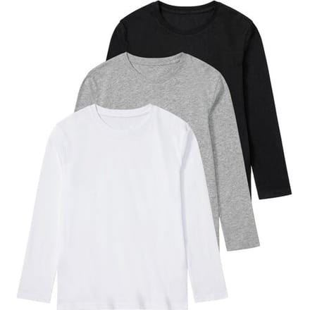 PEPPERTS! 3 jongens shirts (zwart/wit/grijs, 146/152)