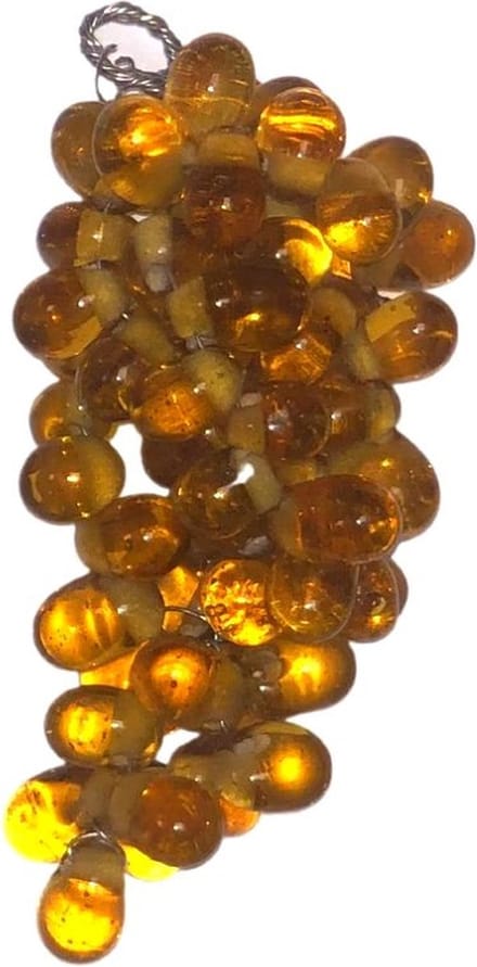 Decoratie Druiventrosjes Glas - Set 4 stuks - Helder Bruin 4x2 cm