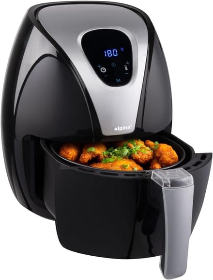 Heteluchtfriteuse met Digitaal Touchscreen - Instelbaar 80-200 Graden - 1500W - Zwart