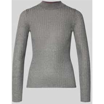 Gebreide pullover met geribde opstaande kraag