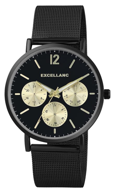 EXCELLANC Herenhorloge roestvrij staal Mineraalglas