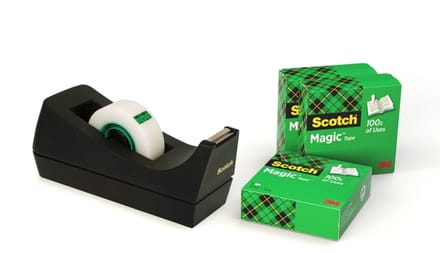 Plakbandhouder scotch c38 zwart + 4rol tape | 16 stuks