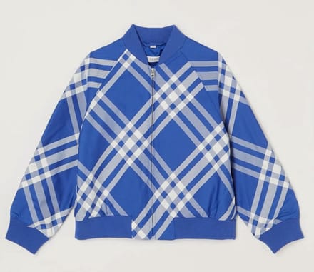 Burberry Duncan bomberjack met ruitdessin - Blauw - Maat 140