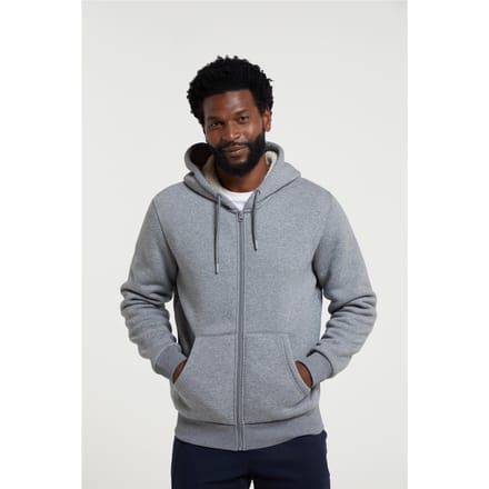 Mountain Warehouse Heren Dalton Borg gevoerde Full Zip Hoodie (Grijs)