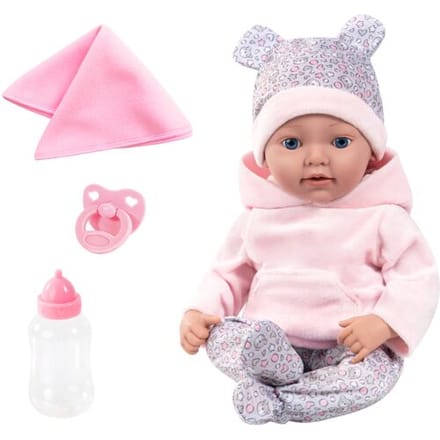 BAYER DESIGN Reborn Baby pop 38 cm (Lichtroze/grijs)