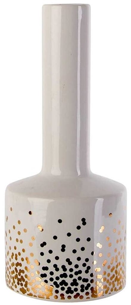 Vaas wit met goudkleurige stippen 20,2 cm