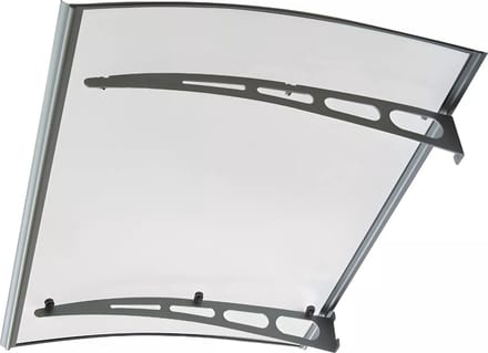 Vente-unique Luifel in aluminium 150 x 90 cm gebogen - grijs - NEONA