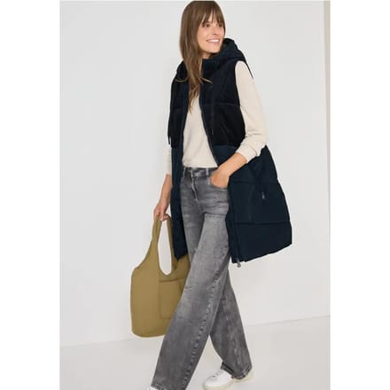 Corduroy mix puffer vest