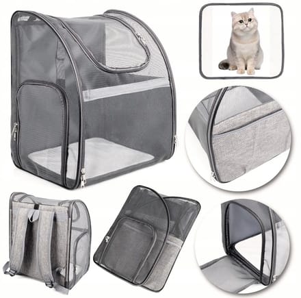 Promis TT10 - Dierentransport Rugzak - Grijs - Ventilerende Mesh