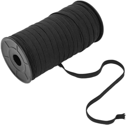 Rubber Band van 8 mm voor DIY Kleding - 100 Yard Flat Knit Elastische Naaiaccessoires in Zwart
