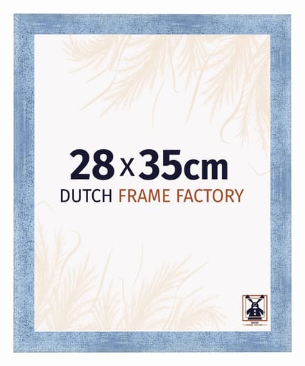 Fotolijst 28x35 cm - MDF - Helder Blauw Geveegd - Praag