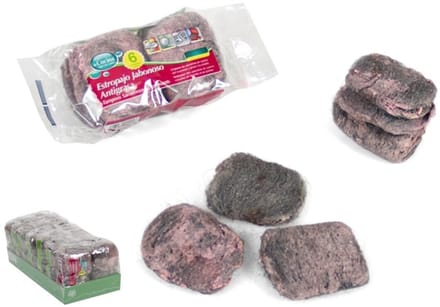 Gerimport zeepstaalsponzen - 6x stuks - hardnekkig vuil - staalspons - zeepspons