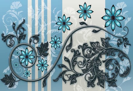 Fotobehang Flowers Floral Pattern | XL - 208cm x 146cm | 130g/m2 Vlies