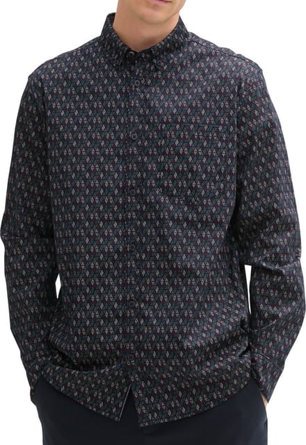 Tom Tailor - Lange mouw overhemd - Heren - XXL - Blauw - Katoen - 1042667