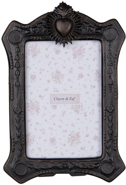 Clayre & Eef Fotolijst 10x15 cm Zwart Kunststof