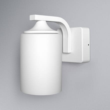 OSRAM ENDURA Classic wandlamp, wit, E27, IP43, aluminium behuizing, glazen diffuser, geschikt voor buitenruimtes, zonder lichtbron.
