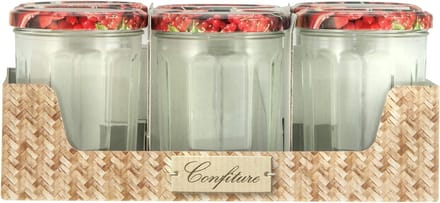 Glazen pot met deksel - 385 ml - set van 6 - conserveren
