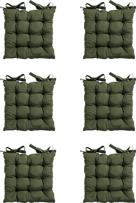 Madison - Zitkussen - Universeel - 6 stk. - 46x46 cm - Groen - Tuin