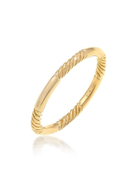 Elli - Ring - Dames Band Basic Stacking Gedraaid in verguld 925 Sterling Zilver - Dames