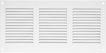 Wit Stalen Ventilatierooster 300x150mm met Insectengaas - Professionele Ventilatieoplossing