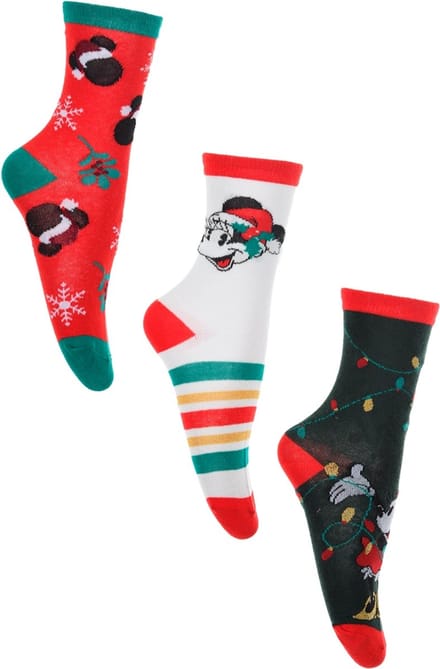 Minnie Mouse - Minnie Mouse kerstsokken - Dames - 3 paar - maat 39-41