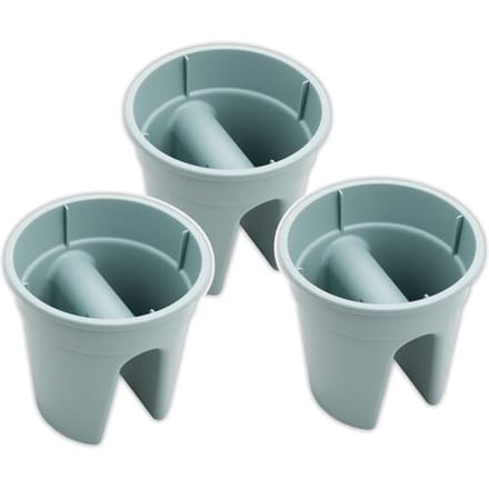 KHW Set van 3 balkon bloempotten Flowerclip (pastel mintgroen)