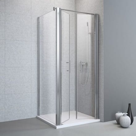 Megabad Profi Collection Planplus double swing door with side panel 80 x 80 x 195 cm stop right MBPPDPTS80R
