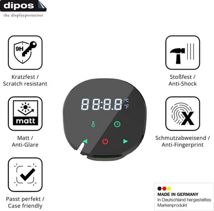 dipos – 2x Matte Pantserfolie geschikt voor Vpcok Sous Vide Garer Stick | 9H Screenprotector