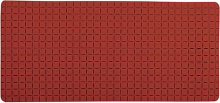 MSV Antislip Badmat - Douchemat met Zuignappen - Badkamermat Rubber - Terracotta - 76 x 36 cm
