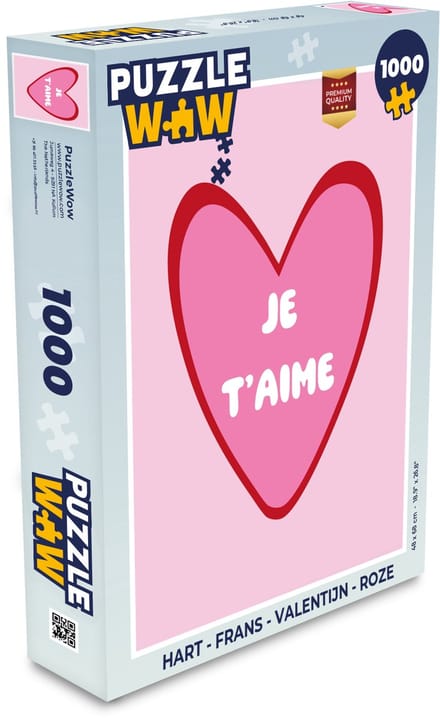 Puzzel Hart - Frans - Valentijn - Roze - Legpuzzel - Puzzel 1000 stukjes volwassenen