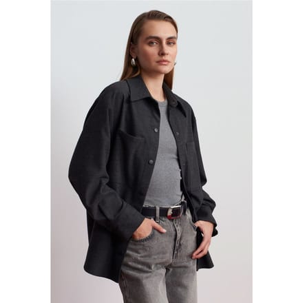 Oversized Lange Mouwen Gebreid Overhemd