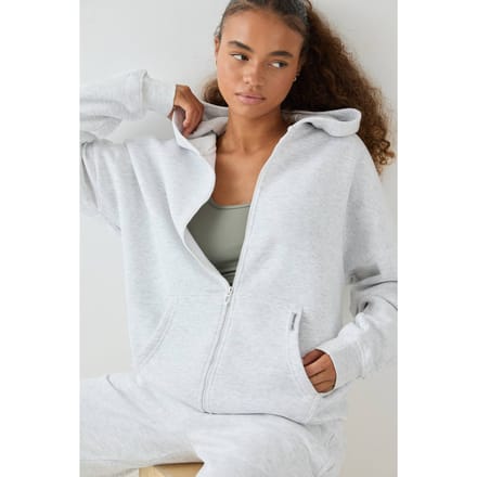 Dames DSGN Studio Oversized Hoodie met Rits | Asgrijs | Maat: Large