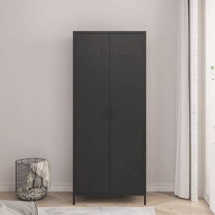 Metalen kast Seinäjoki 180x76x50 cm zwart mat [en.casa]