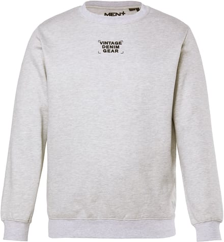 Men Plus - Heren - Sweatshirt rugprint - Grijs melange - Maat 5XL