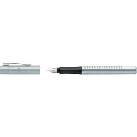 Faber castell vulpen 2011 grip, schrijfdikte medium, kleur zilver