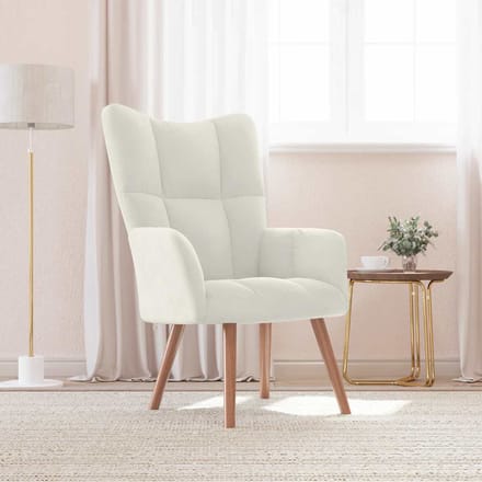Vidaxl Fauteuil, Crème, Bekleed met Fluweel