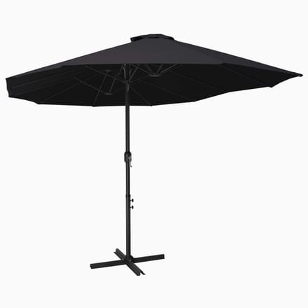 vidaXL Parasol met aluminium paal 460x270 cm zwart